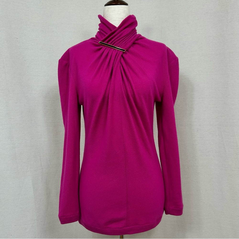 Vintage Women's Italian Pink Turtleneck Sweater Small - Picture 7 of 7
